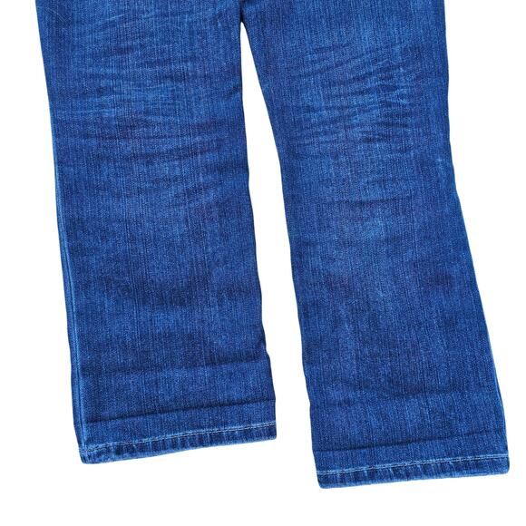 Slim Crop Jeans WHBM Blanc Size 6 Distressed Stretch Denim Stud Pocket - Picture 7 of 9